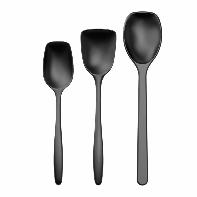 Rosti Rührlöffelset 3-tlg. New Classic, Küchenhelfer, Kunststoff, Schwarz, 30130