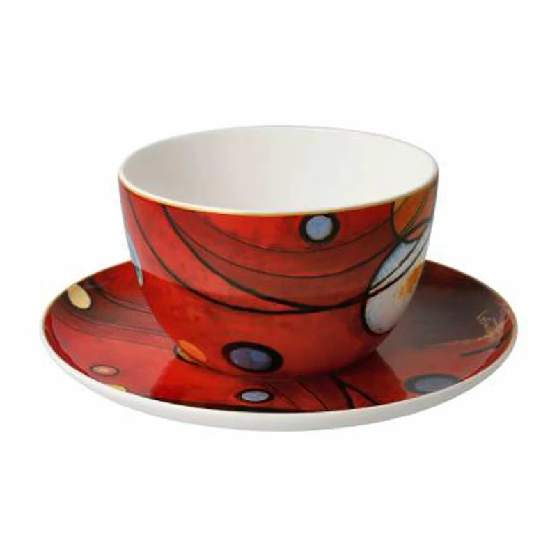 Goebel Milchkaffeetasse Kandinsky - Schweres Rot, Tasse, Kaffeetasse, Teetasse, Fine Bone China, 67075031