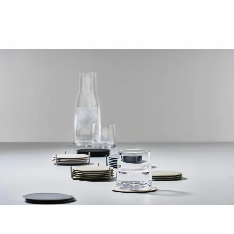Zone Denmark Glasuntersetzer Singles, mit Halter, Untersetzer, Getränkeuntersetzer, Silikon, Black, 330303