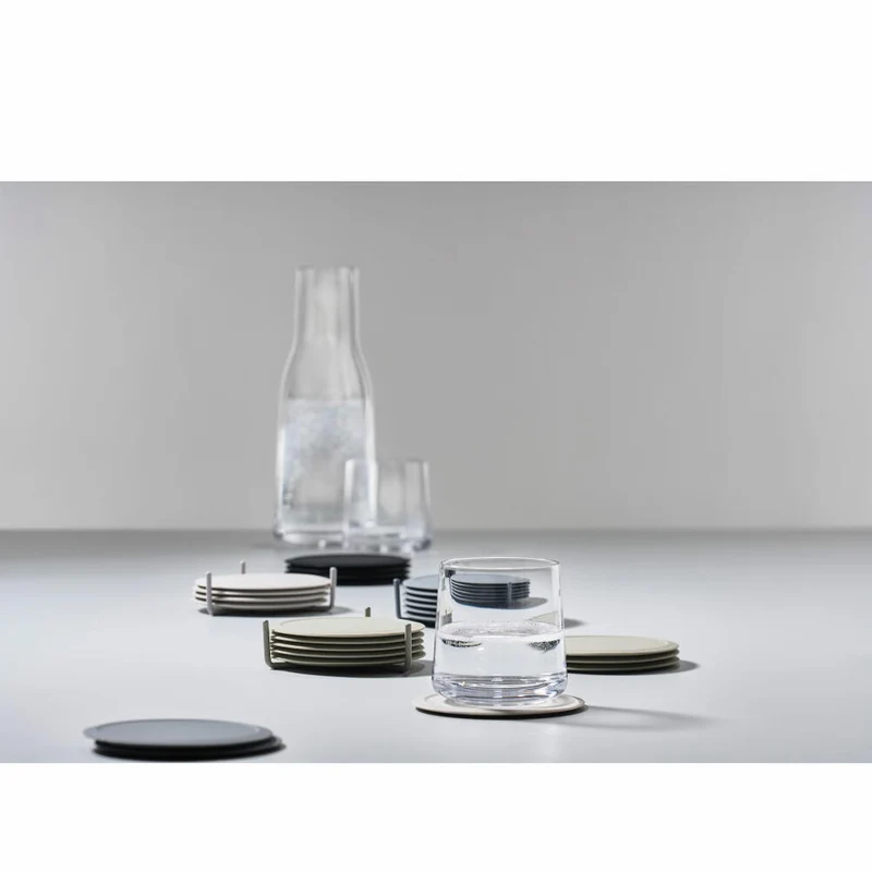 Zone Denmark Glasuntersetzer Singles, mit Halter, Untersetzer, Getränkeuntersetzer, Silikon, Warm Grey, 330305