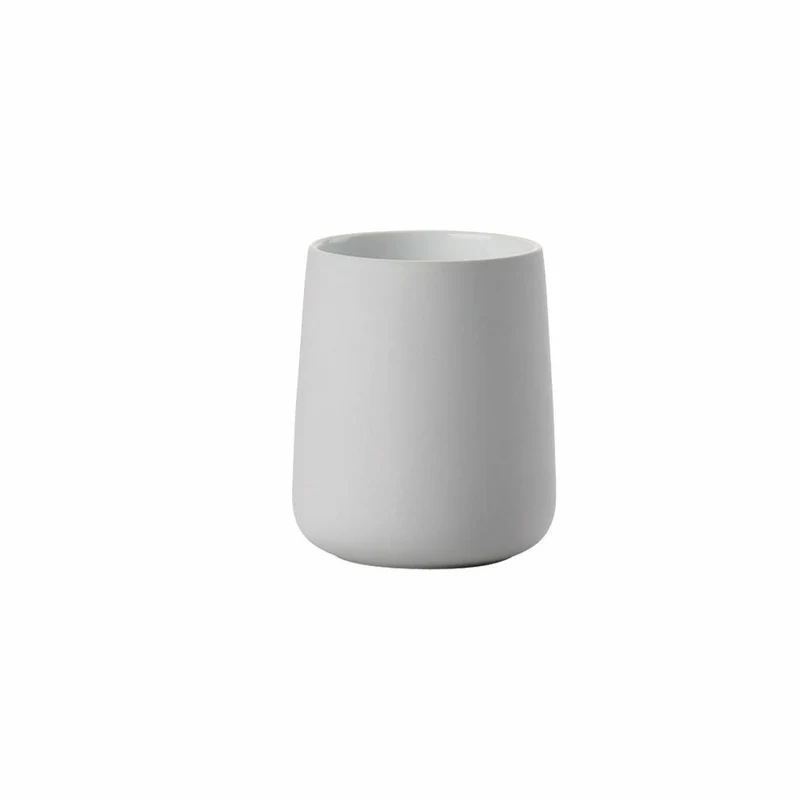 Zone Denmark Zahnbürstenbecher Nova, Zahnputzbecher, Porzellan, Soft Grey, H 11 cm, 331213