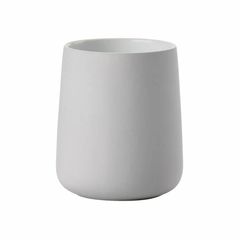 Zone Denmark Zahnbürstenbecher Nova, Zahnputzbecher, Porzellan, Soft Grey, H 11 cm, 331213