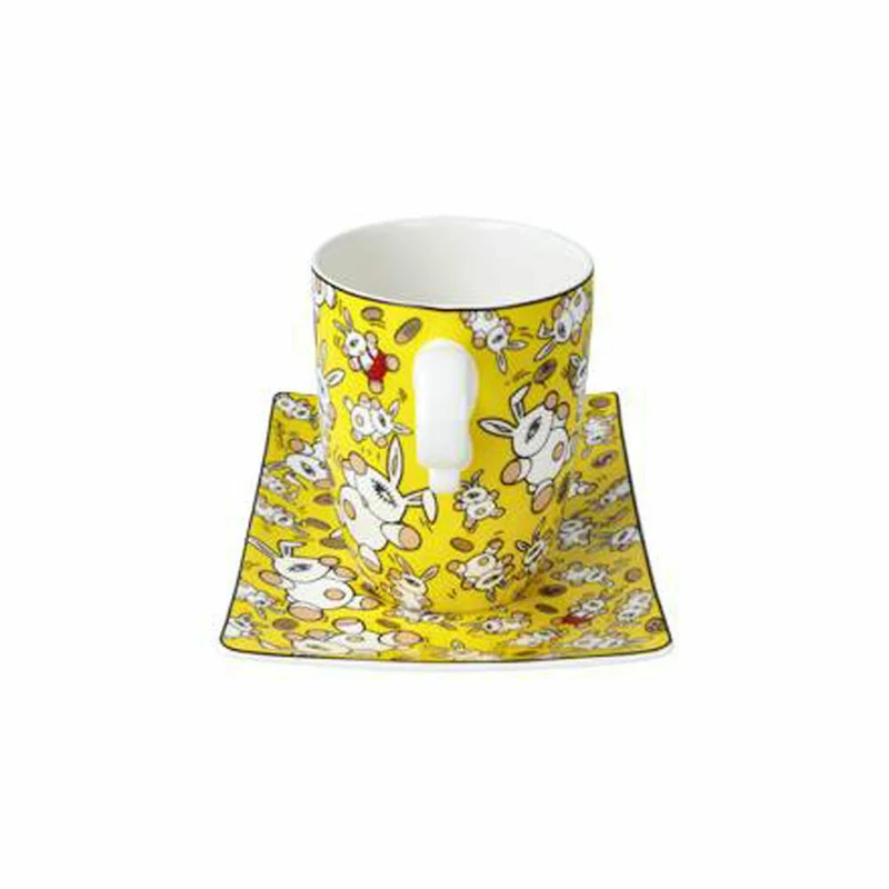 Goebel Künstlertasse mit Untertasse Mauro Bergonzoli - Magic Bunny Gold, Tasse, Kaffeetasse, Teetasse, Fine Bone China, 67180021