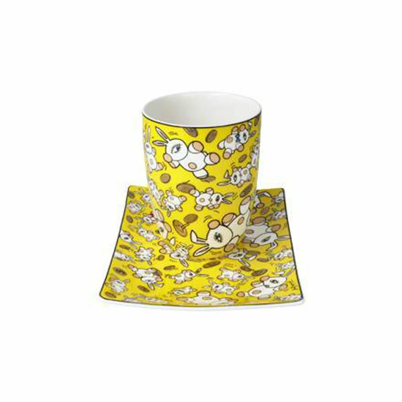 Goebel Künstlertasse mit Untertasse Mauro Bergonzoli - Magic Bunny Gold, Tasse, Kaffeetasse, Teetasse, Fine Bone China, 67180021