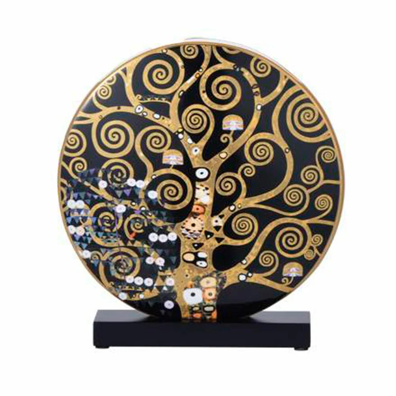 Goebel Vase Klimt - Der Kuss / Der Lebensbaum, Blumenvase, Dekovase, Porzellan, H 22.5 cm, 67062661