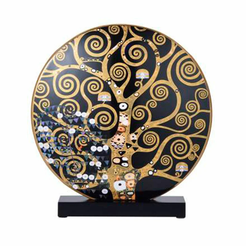 Goebel Vase Klimt - Der Kuss / Der Lebensbaum, Blumenvase, Dekovase, Porzellan, H 33.5 cm, 67062671