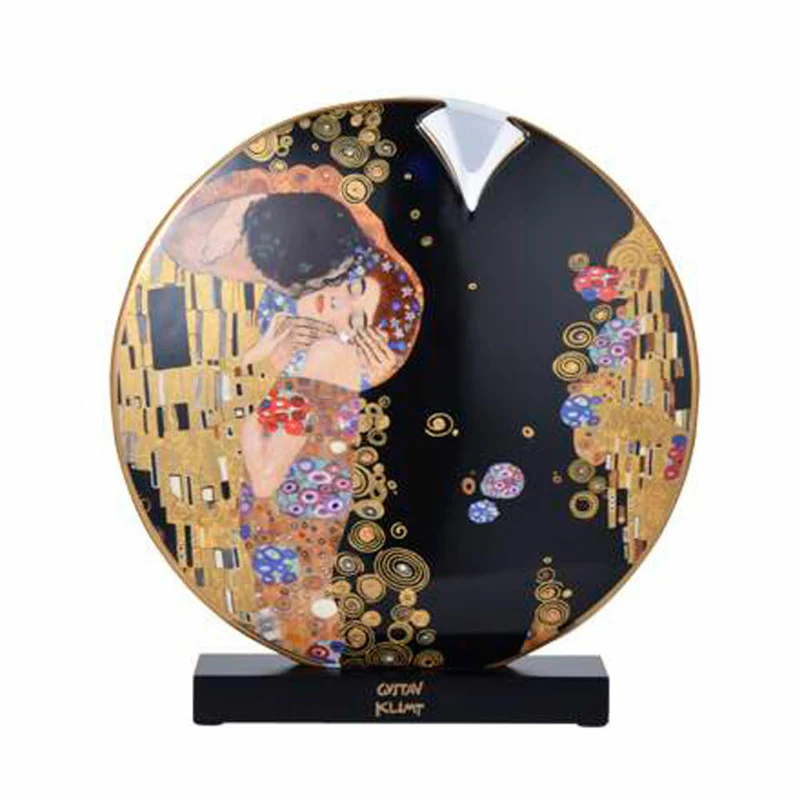 Goebel Vase Klimt - Der Kuss / Der Lebensbaum, Blumenvase, Dekovase, Porzellan, H 33.5 cm, 67062671