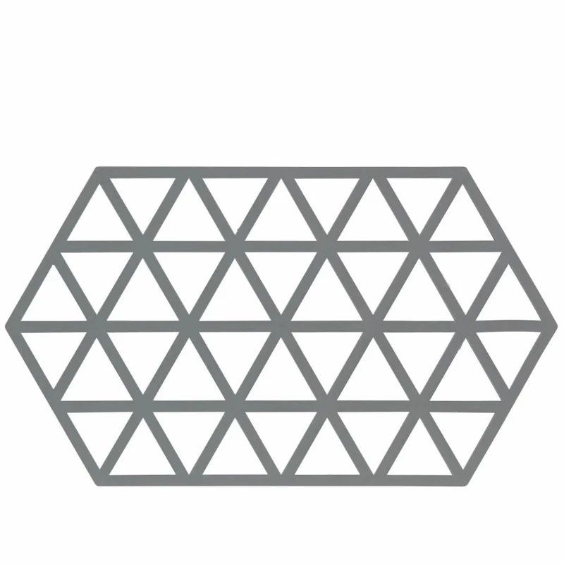 Zone Denmark Untersetzer Triangles, Topfuntersetzer, Pfannenuntersetzer, Silikon, Cool Grey, L 24 cm, 330312