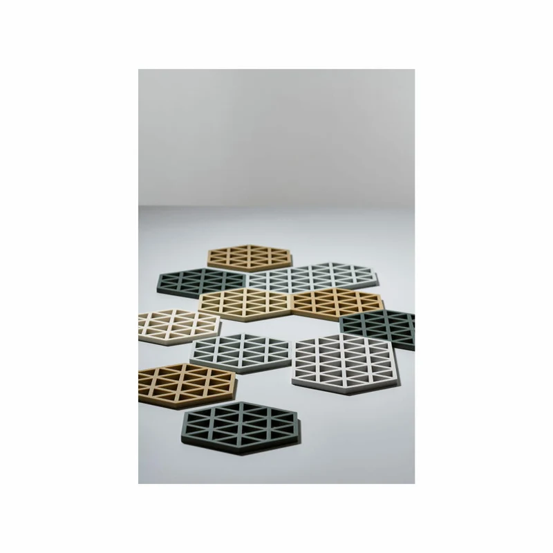 Zone Denmark Untersetzer Triangles, Topfuntersetzer, Pfannenuntersetzer, Silikon, Cool Grey, L 24 cm, 330312