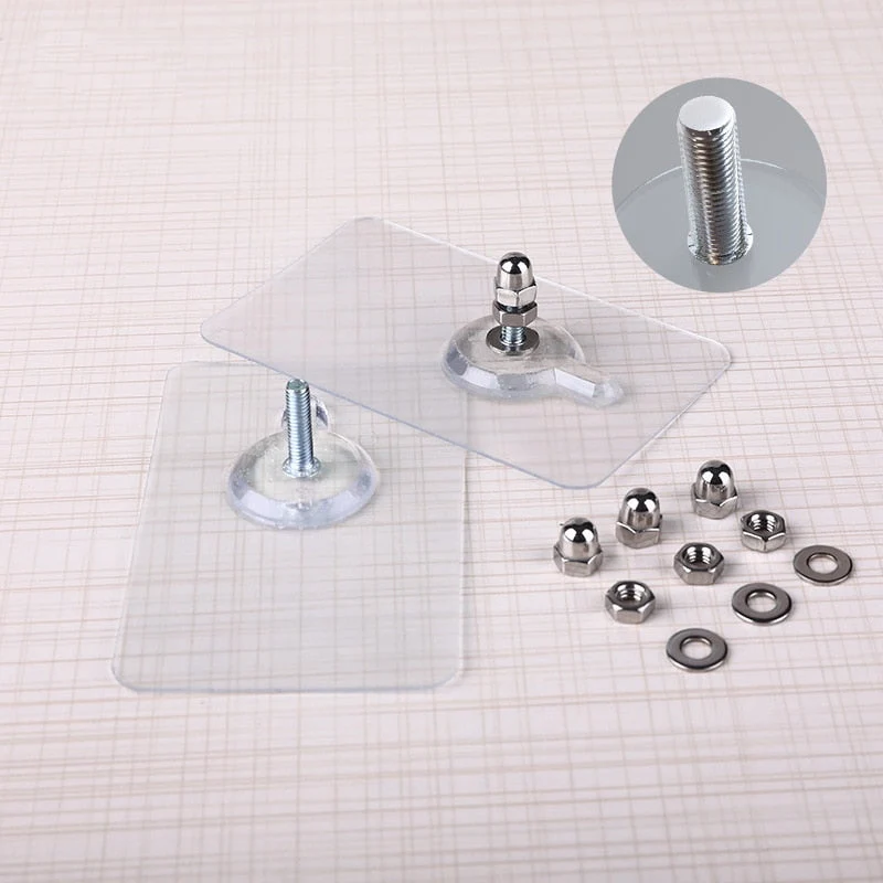 10pcs Heavy Duty Punch-Free Transparent Sticky Hanger
