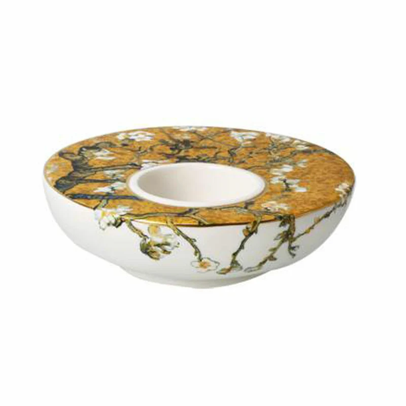 Goebel Kerzenhalter Vincent van Gogh - Mandelbaum Gold, Teelichthalter, Porzellan, 67062771