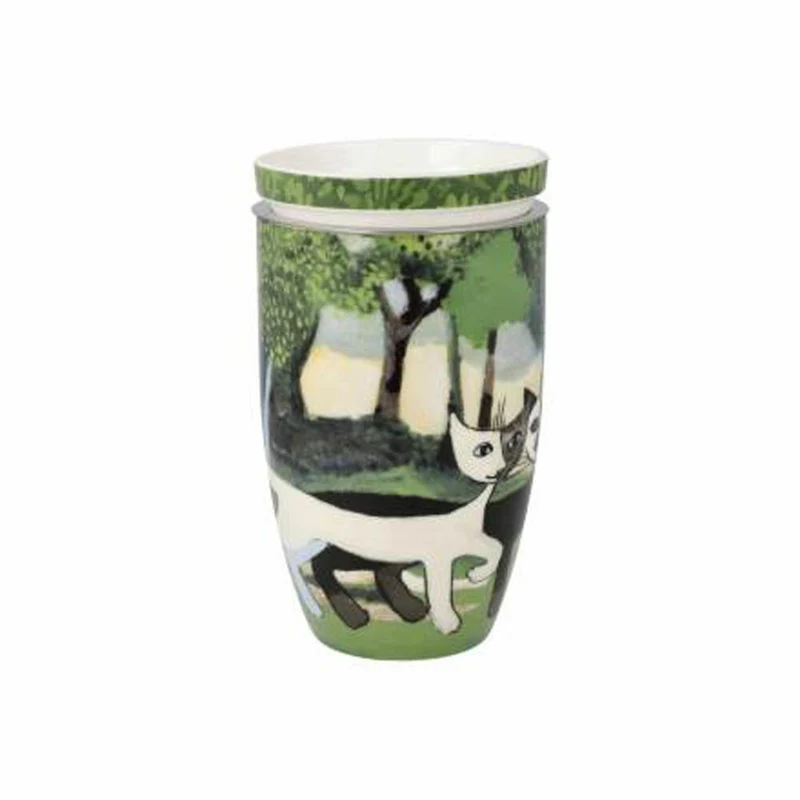 Goebel Teetasse mit Deckel und Sieb Una passeggiata nel verde, Tee Tasse, Fine Bone China, 66861361
