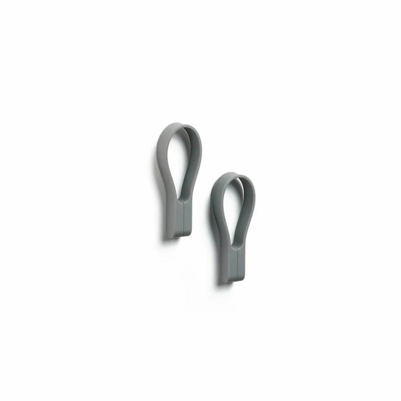 Zone Denmark Handtuchhalter Loop Magnet, 2er Set, Handtuchaufhänger, Handtuchclip, Silikon, Grey, 27923