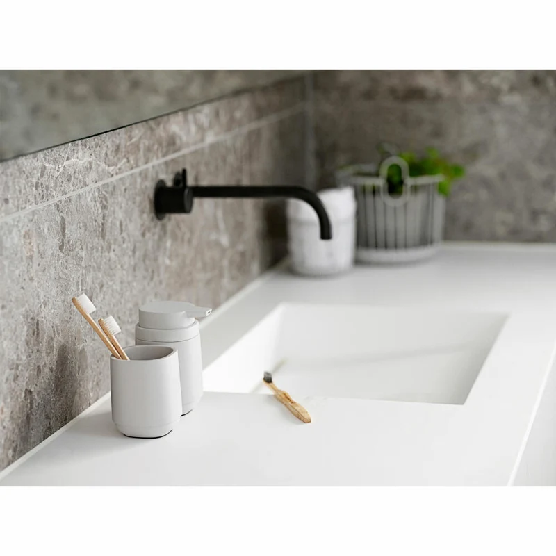 Zone Denmark Seifenspender Time, Seifendosierer, Dosierspender, Beton / ABS, Soft Grey, 220 ml, 28123