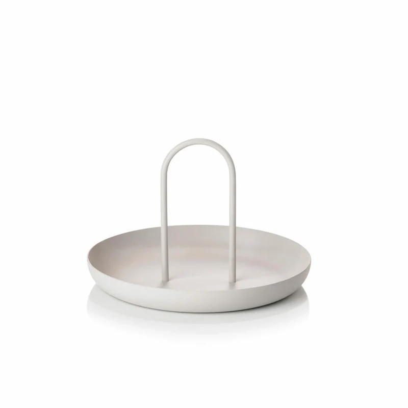 Zone Denmark Tablett Singles, mit Handgriff, Serviertablett, Dekotablett, Metall / Eisen, Warm Grey, Ø 20 cm, 331952