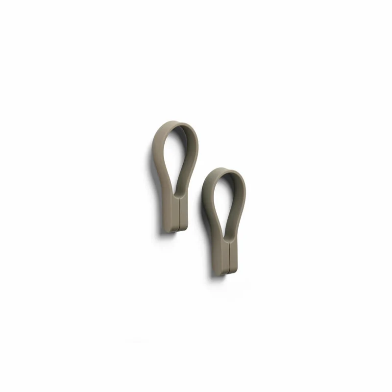 Zone Denmark Handtuchhalter Loop Magnet, 2er Set, Handtuchaufhänger, Handtuchclip, Silikon, Taupe, 27927