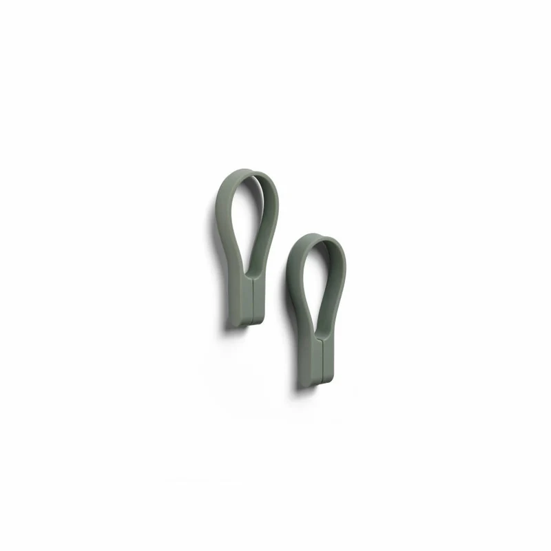 Zone Denmark Handtuchhalter Loop Magnet, 2er Set, Handtuchaufhänger, Handtuchclip, Silikon, Olive Green, 27928