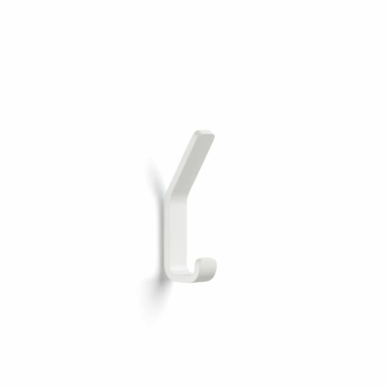 Zone Denmark Doppelhaken Rim, Wandhaken, Wandgarderobe, Wand Haken, Aluminium, White, H 11.5 cm, 14498