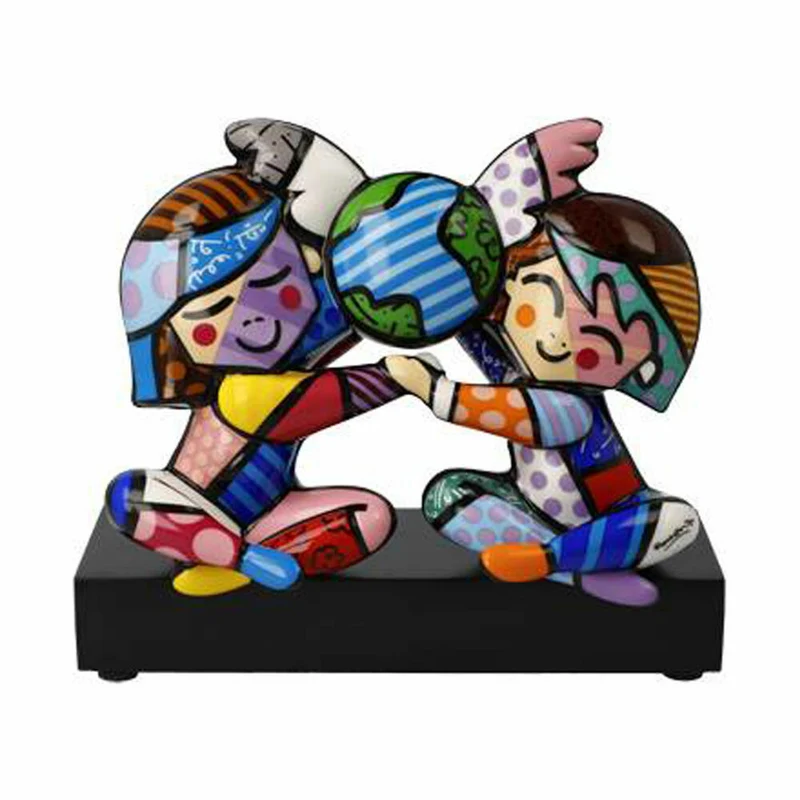 Goebel Figur Romero Britto Children of the World, Dekofigur, Dekoration, Porzellan, 66453251