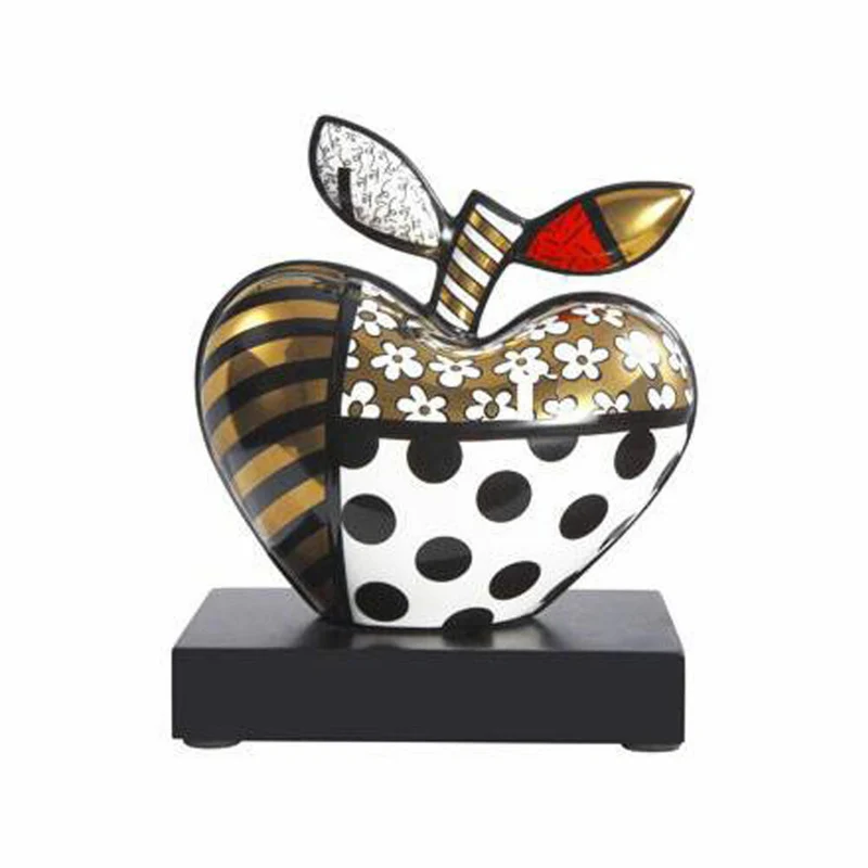 Goebel Figur Romero Britto Golden Big Apple, Dekofigur, Dekoration, Porzellan, 66453301