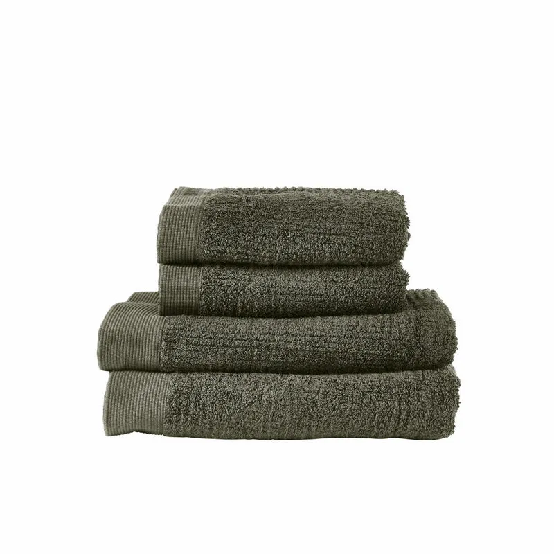 Zone Denmark Handtuch Classic, 4-tlg., Duschtuch, Badetuch, Gästehandtuch, Baumwolle, Olive Green, 28639