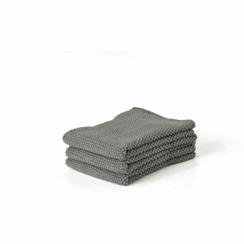 Zone Denmark Putzlappen, 3er Set, Putztuch, Putztücher, Reinigungstuch, Baumwolle, Olive green, 27 x 27 cm, 29082
