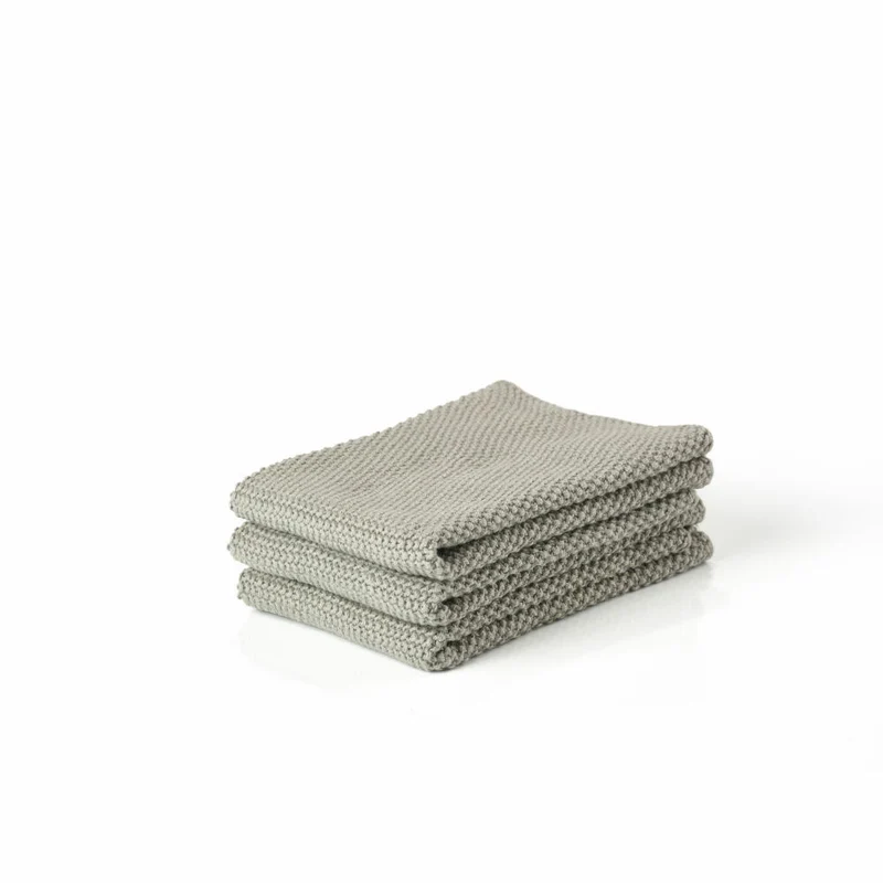 Zone Denmark Putzlappen, 3er Set, Putztuch, Putztücher, Reinigungstuch, Baumwolle, Mud, 27 x 27 cm, 29084