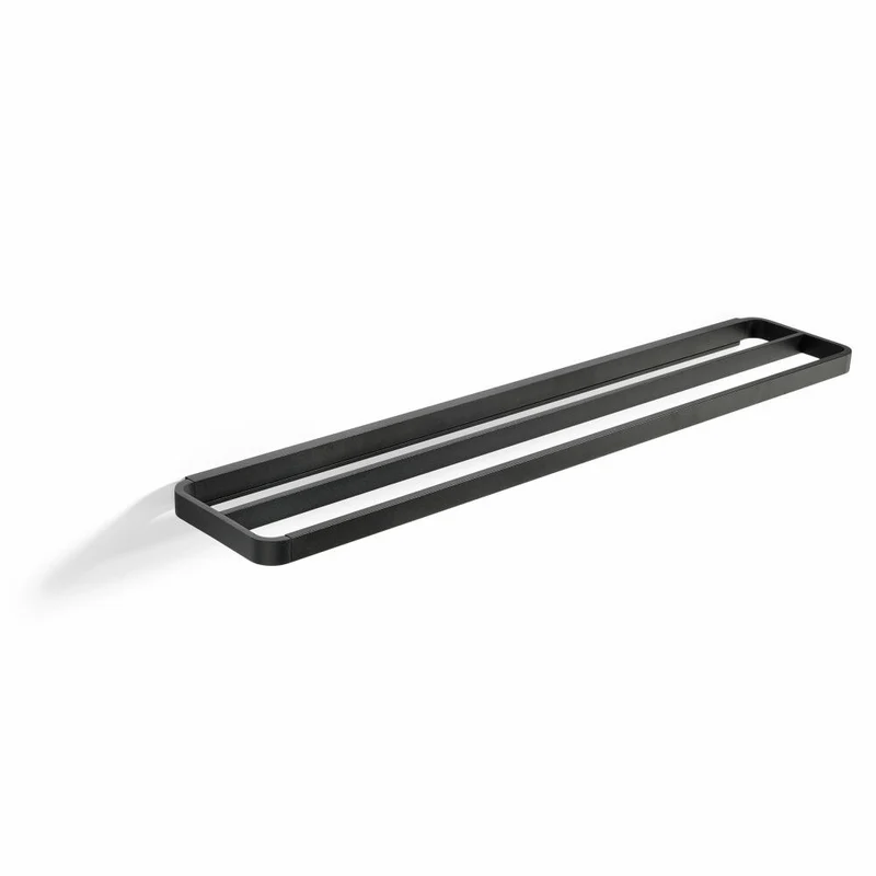 Zone Denmark Handtuchhalter Doppel Rim, Handtuchstange, Aluminium, Black, 70 x 12.5 cm, 14641