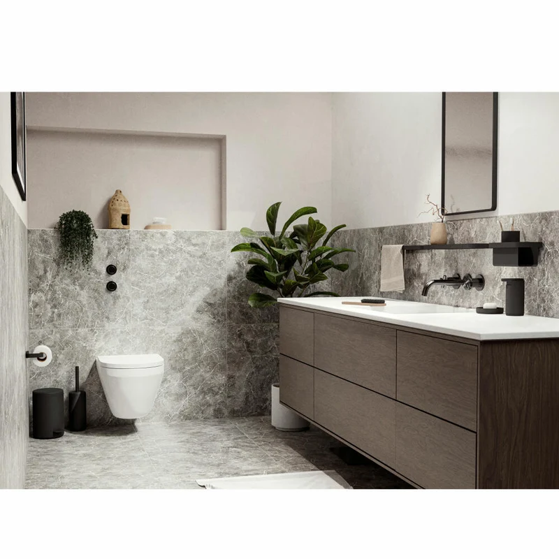 Zone Denmark Toilettenbürste Rim, Toilettenbürstengarnitur, WC-Garnitur, Klobürste, Aluminium / ABS, Black, 14644