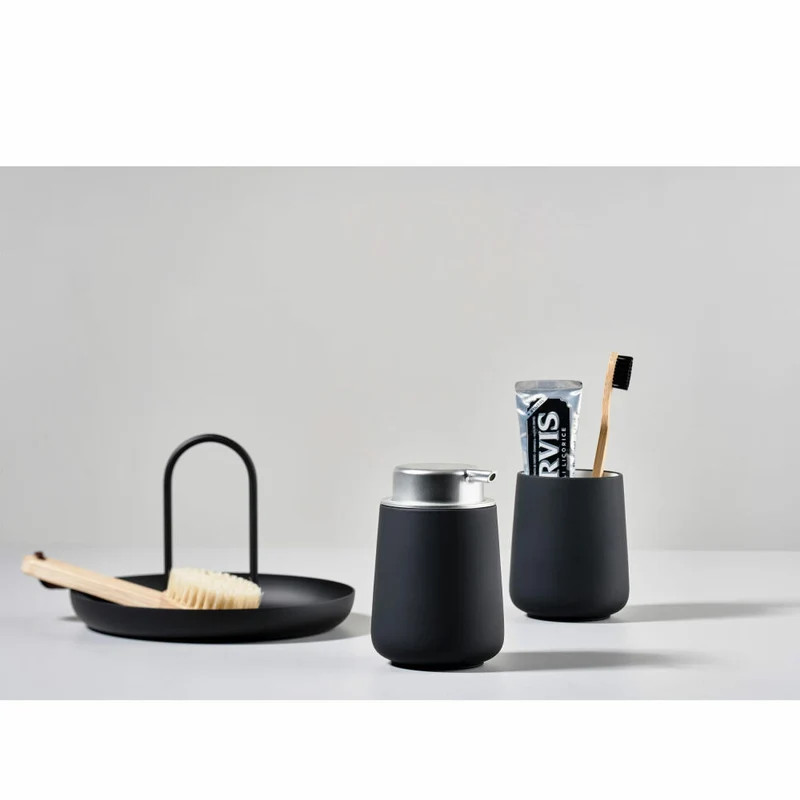 Zone Denmark Seifenspender Nova, Seifendosierer, Dosierspender, Porzellan, Black, 250 ml, 330097