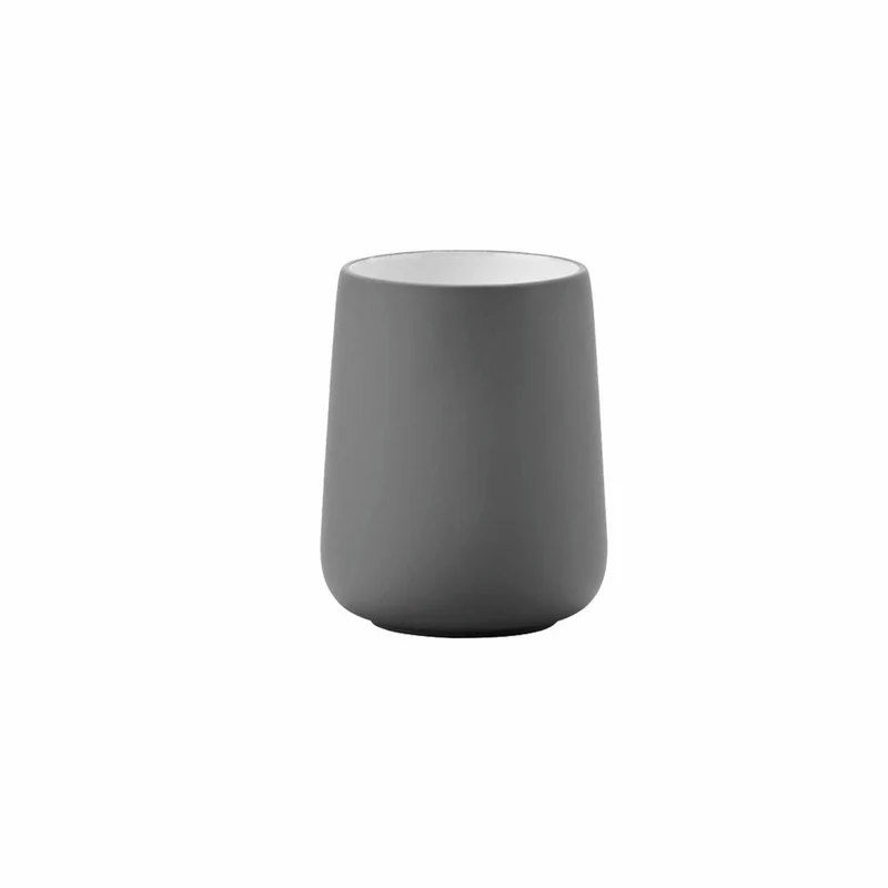 Zone Denmark Zahnbürstenbecher Nova, Zahnputzbecher, Porzellan, Grey, H 10 cm, 330106