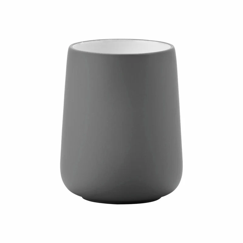 Zone Denmark Zahnbürstenbecher Nova, Zahnputzbecher, Porzellan, Grey, H 10 cm, 330106