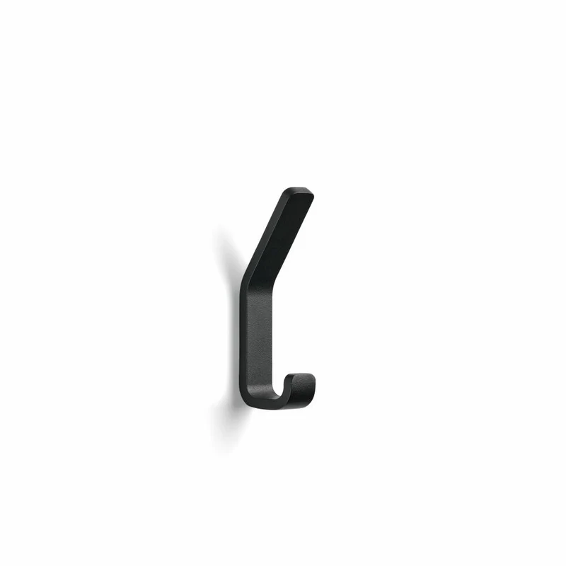 Zone Denmark Doppelhaken Rim, Wandhaken, Wandgarderobe, Wand Haken, Aluminium, Black, H 11.5 cm, 14654