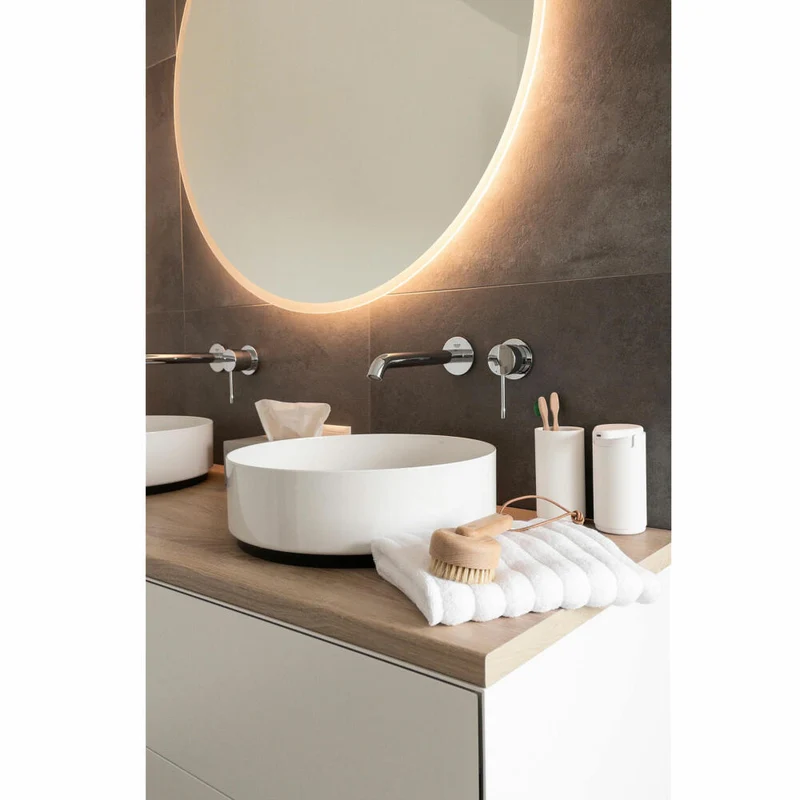 Zone Denmark Zahnbürstenbecher Rim, Zahnputzbecher, Aluminium / ABS, White, H 13.6 cm, 14490