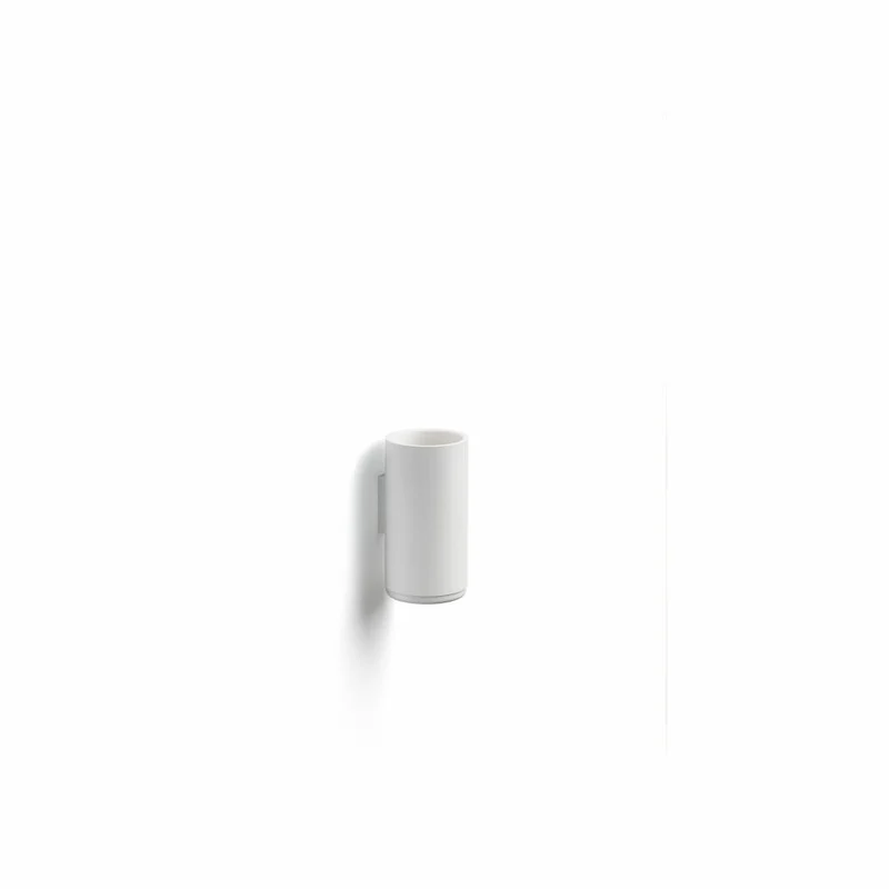 Zone Denmark Zahnbürstenbecher Rim, mit Wandhalterung, Zahnputzbecher, Aluminium / ABS, White, H 13.6 cm, 14491