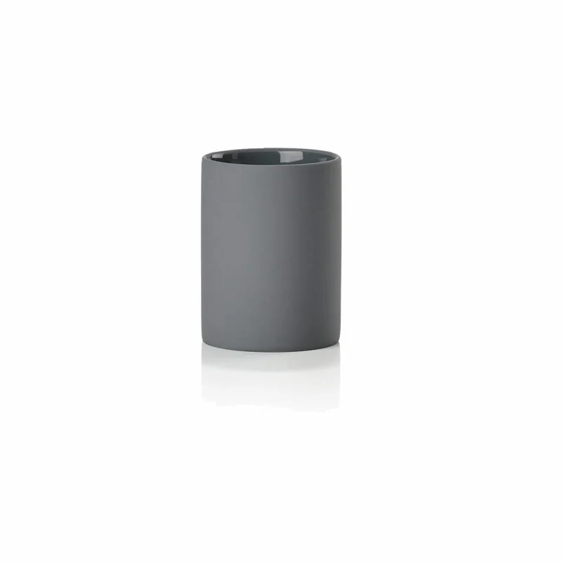 Zone Denmark Zahnbürstenbecher Karma, Zahnputzbecher, Steinzeug, Grey, H 10 cm, 10045