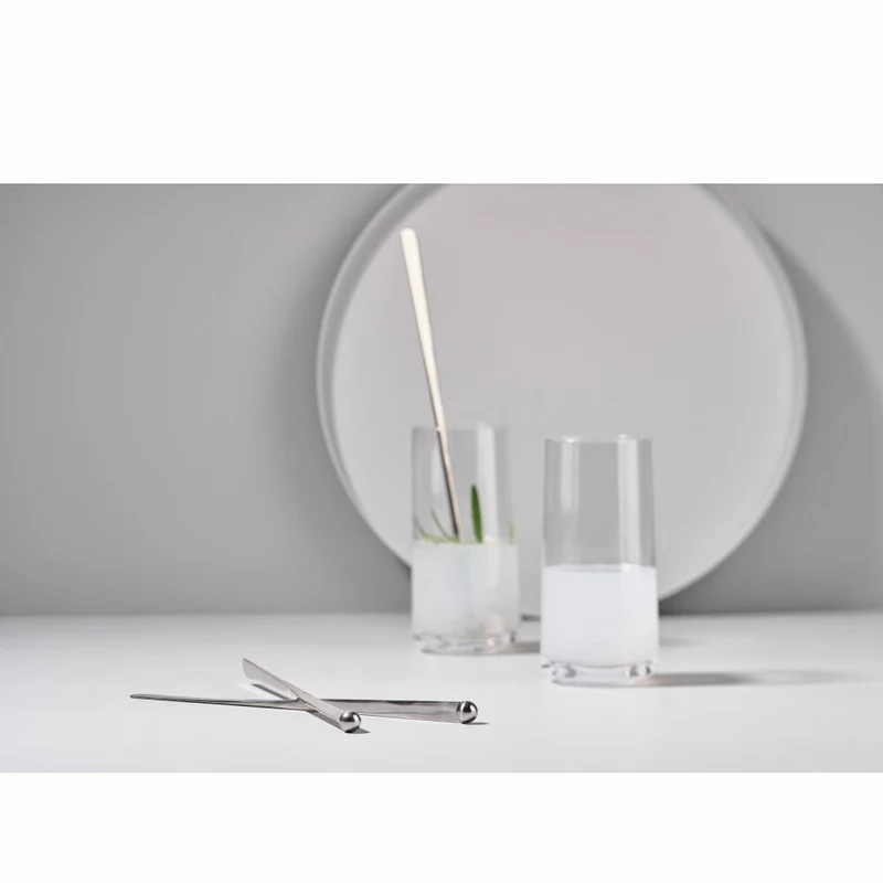 Zone Denmark Cocktail-Löffel Rocks, 2-tlg., Rührlöffel, Löffel, Mischen, Stahl, Silber, 25 + 28 cm, 10949