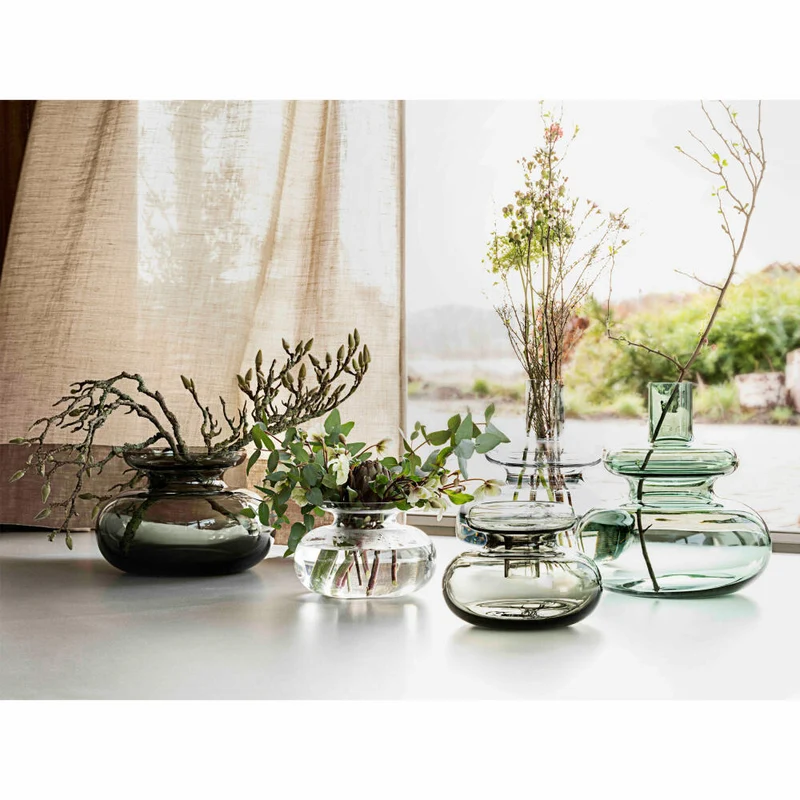 Zone Denmark Vase Inu, Tischvase, Dekovase, Mundgeblasenes Glas, Moos Green, H 25 cm, 25938