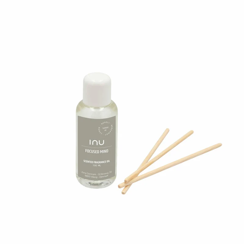 Zone Denmark Duftzerstäuber Refill Inu Focused Mind, Nachfüllset, Duftdiffusor, Duftstäbchen, 100 ml, 23943
