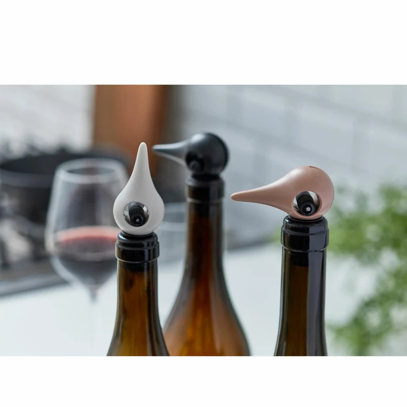 Zone Denmark Weinverschluss Rocks Bird, Flaschenverschluss, Weinstopfen, Verschluss Flasche, Silikon / ABS, Black, 11854