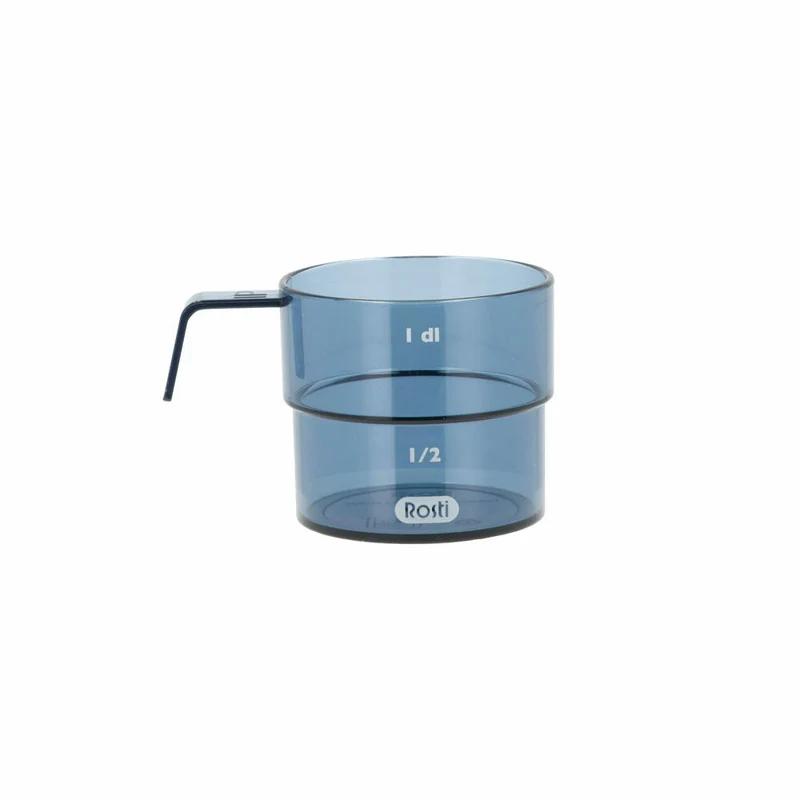 Rosti Deziliter-Messbecher Mensura, Abmessbecher, SAN-Kunststoff, Dusty Blue, 100 ml, 25294