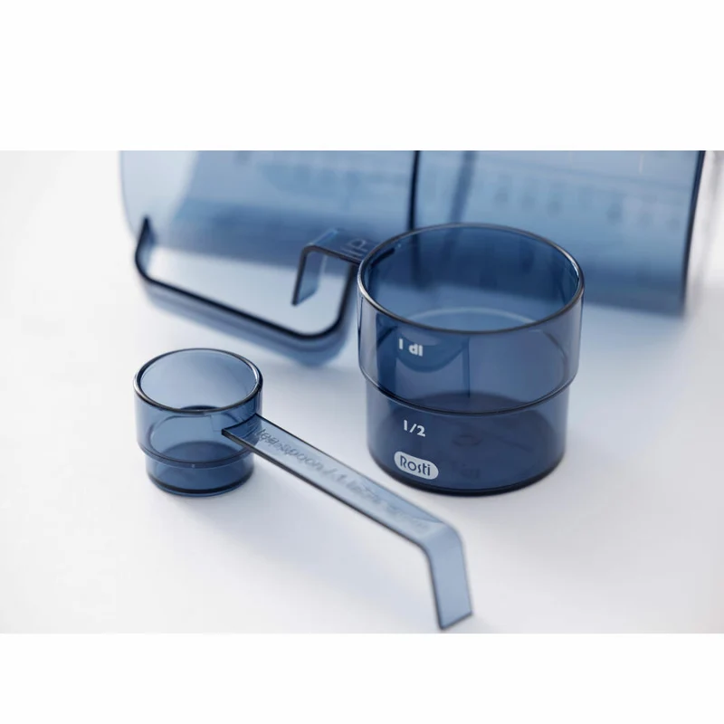Rosti Deziliter-Messbecher Mensura, Abmessbecher, SAN-Kunststoff, Dusty Blue, 100 ml, 25294