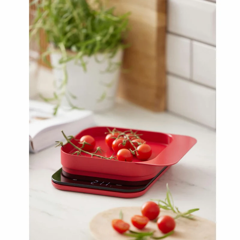 Rosti Küchenwaage Mensura, Grammwaage, ABS-Kunststoff, Rot, bis 10 kg, 25678