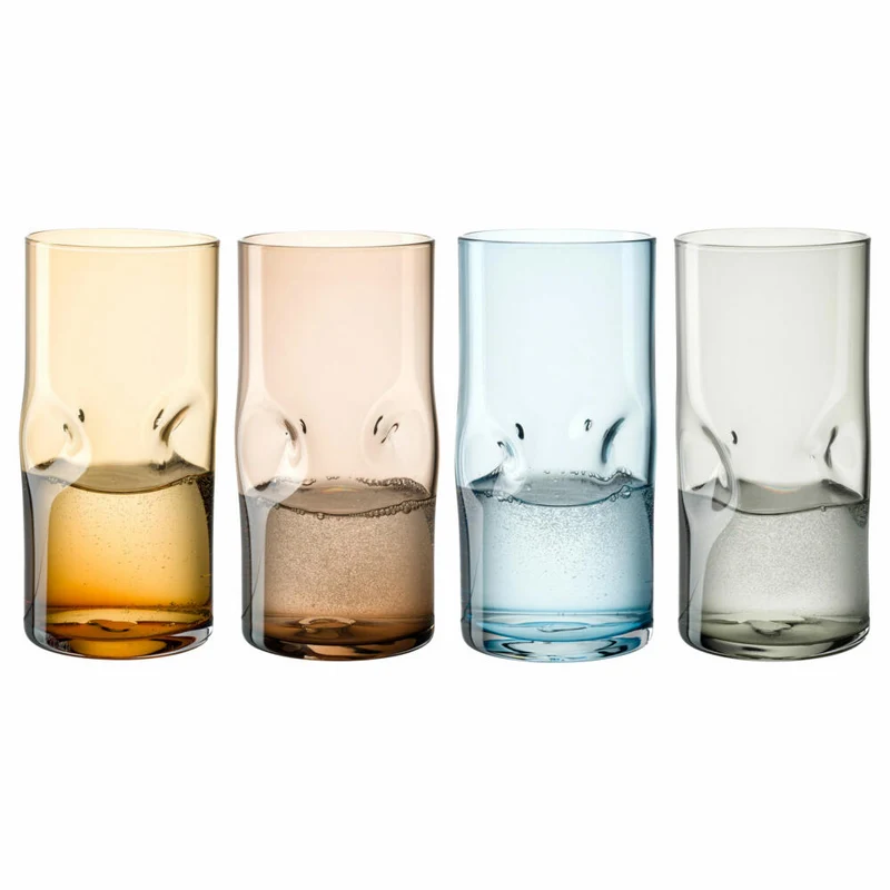 Leonardo Trinkgläser Set Vesuvio 4-tlg., Trinkbecher, Kalk-Natron-Glas, Mehrfarbig, 330 ml, 077380