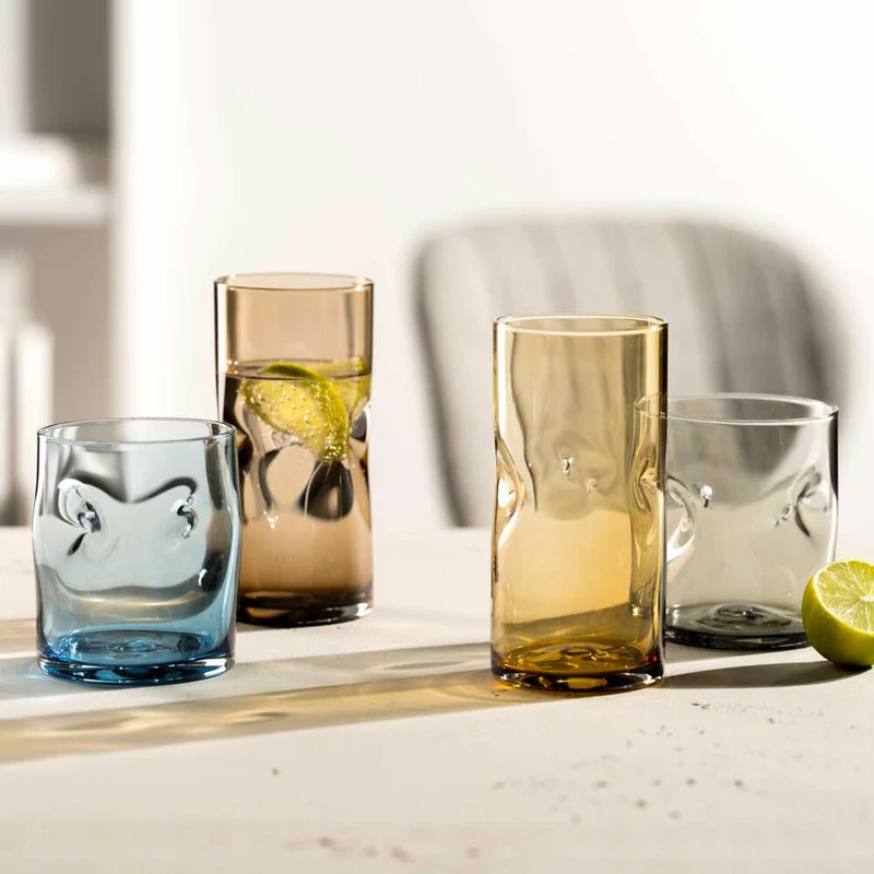 Leonardo Trinkgläser Set Vesuvio 4-tlg., Trinkbecher, Kalk-Natron-Glas, Mehrfarbig, 330 ml, 077380