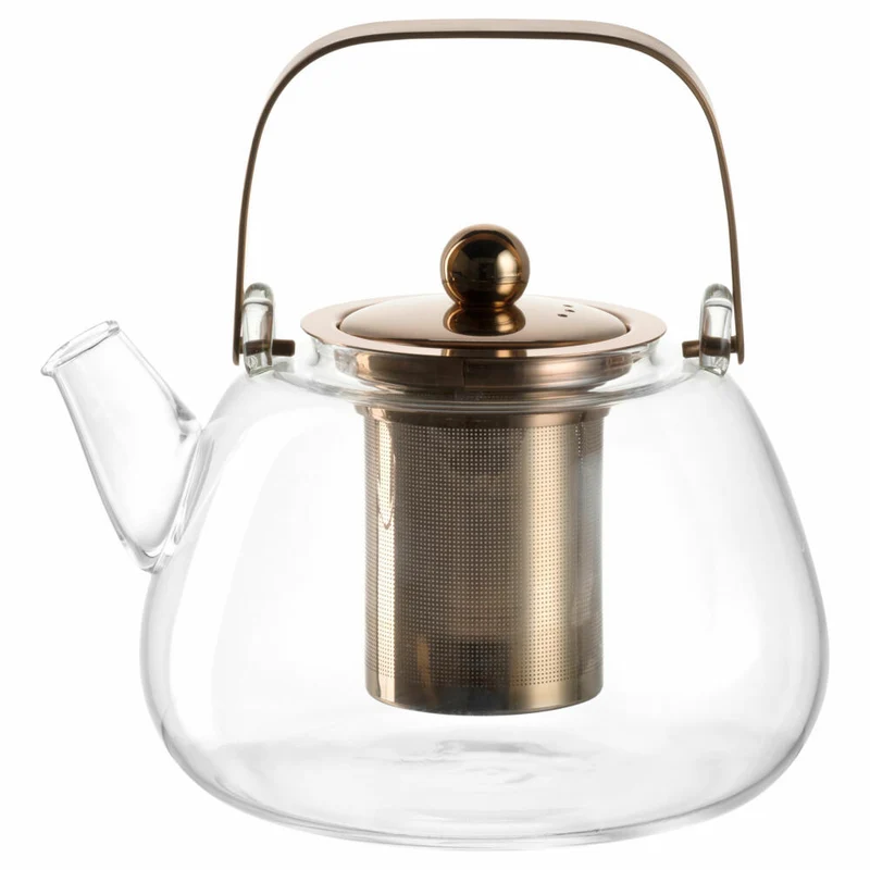 Leonardo Teekanne Tè per Te, Kanne mit Siebeinsatz, Glas, Metall, Klar, 1.2 L, 077383