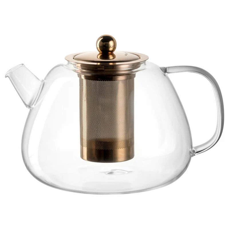Leonardo Teekanne Tè per Te, Kanne mit Siebeinsatz, Glas, Metall, Klar, 1.5 L, 077384