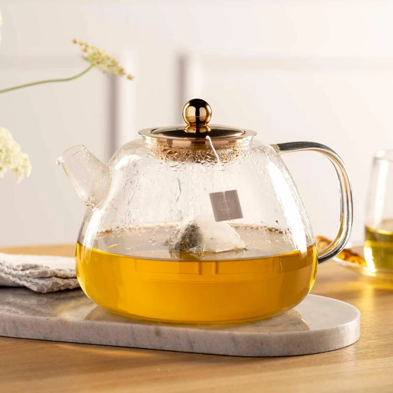 Leonardo Teekanne Tè per Te, Kanne mit Siebeinsatz, Glas, Metall, Klar, 1.5 L, 077384
