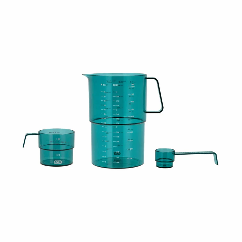 Rosti Mess-Set Mensura 3-tlg., 2 Messbecher, Messlöffel, SAN-Kunststoff, Nordic Green, 25895