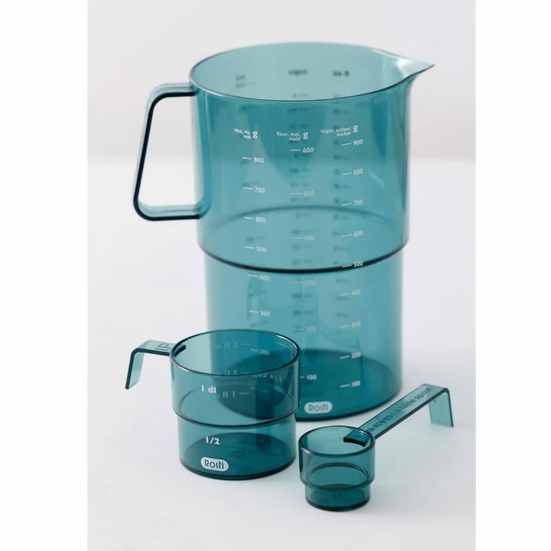 Rosti Mess-Set Mensura 3-tlg., 2 Messbecher, Messlöffel, SAN-Kunststoff, Nordic Green, 25895